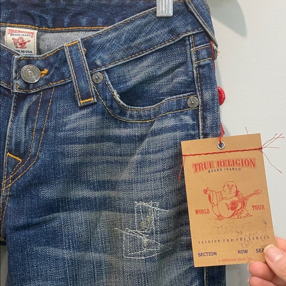 True Religion Women's Johnny Blue Low Rise Straight Leg Jeans NWT Size 28 - Picture 8 of 15